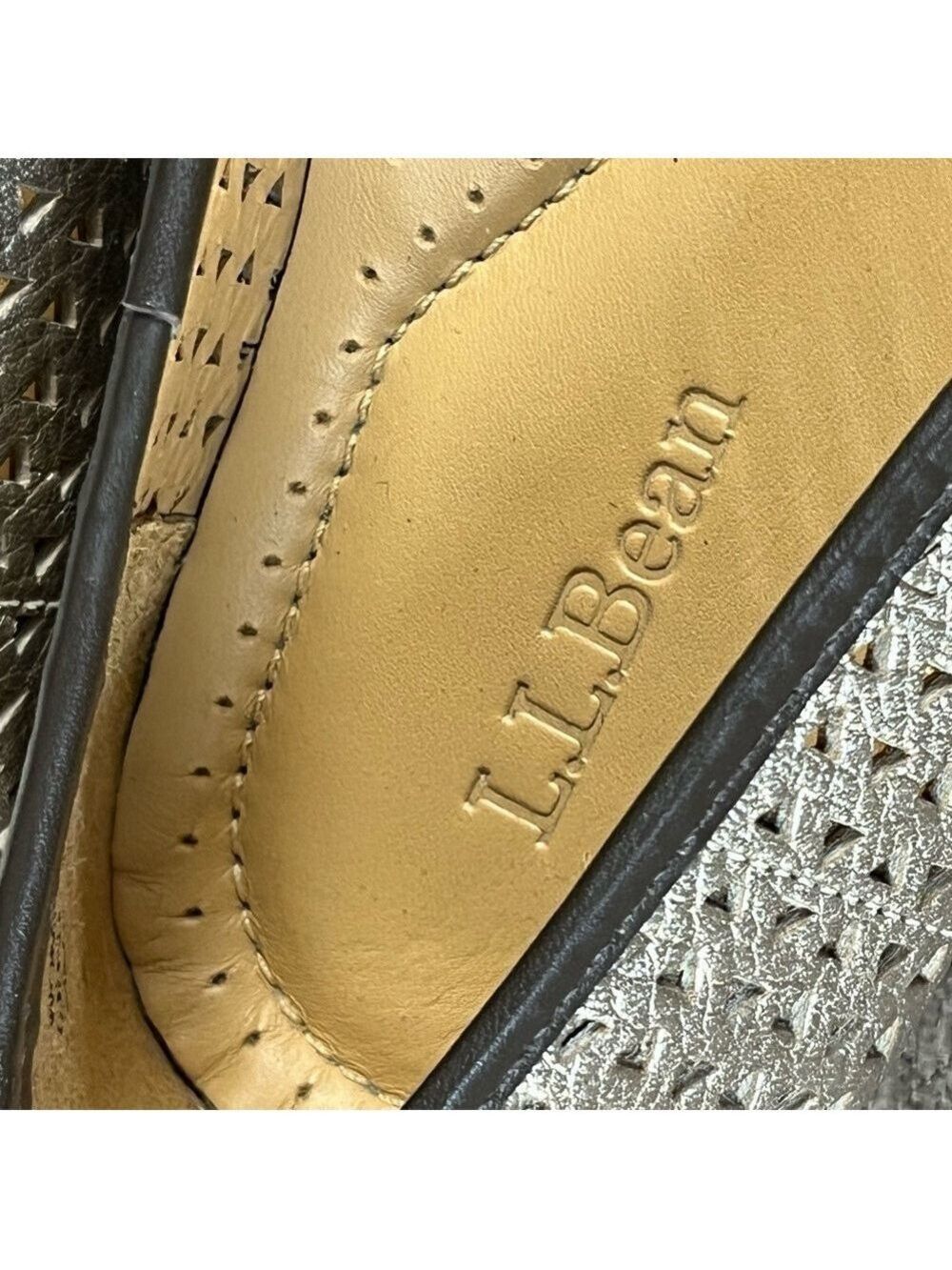 LL BEAN Gold Brown Ballet Flats Open Toe Flat Size 10 LIKE NEW - Picture 13 of 15